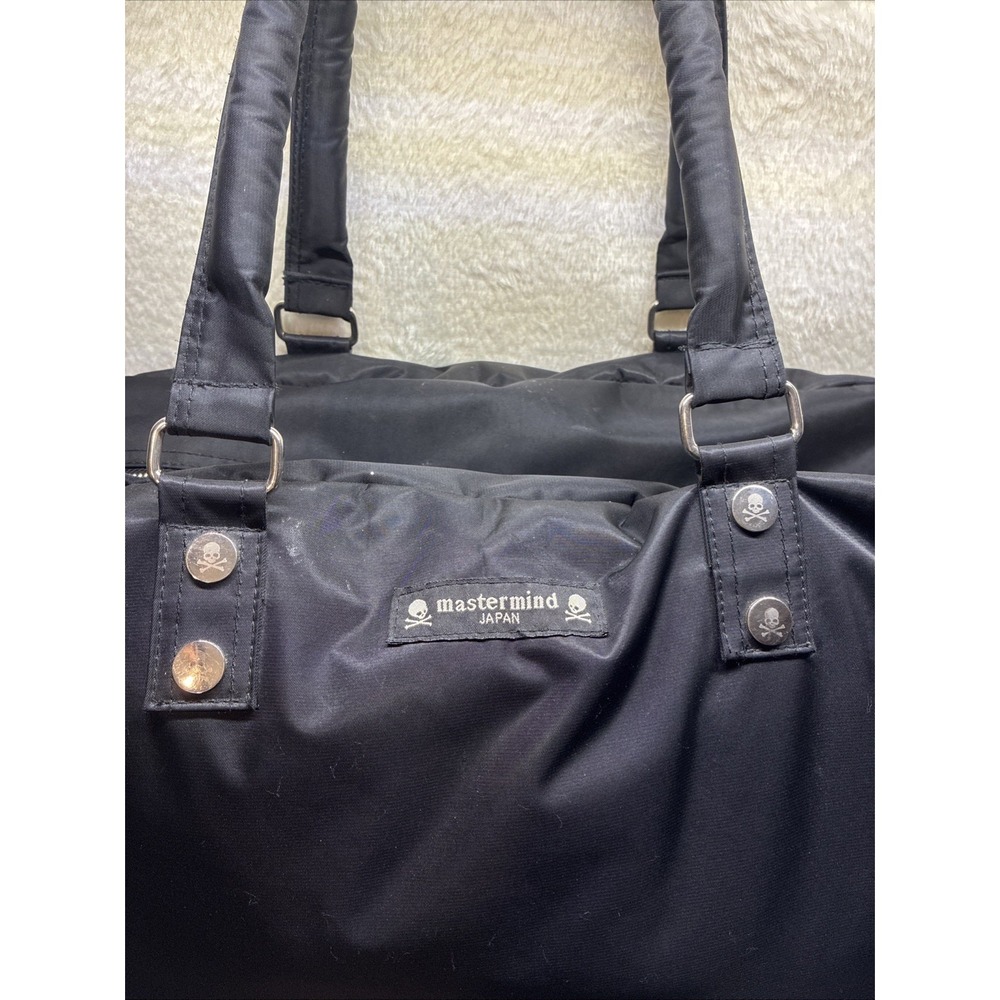 Mastermind Japan X Porter Black Duffel Weekend Bag Embroidered Skull GUC - Picture 4 of 16